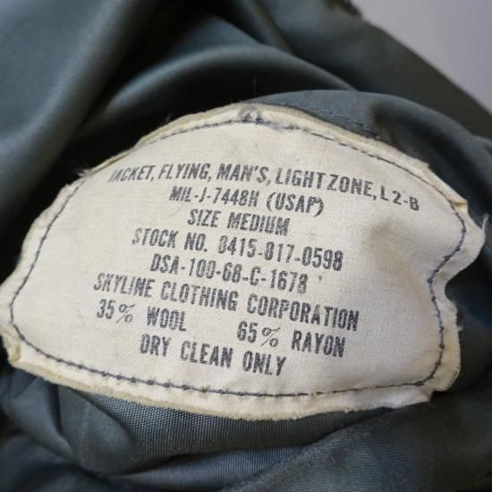 1968年 U.S.AIRFORCE L-2B フライトジャケット Hタイプ size M 1968年 U.S.AIRFORCE L-2B フライトジャケット Hタイプ size M
