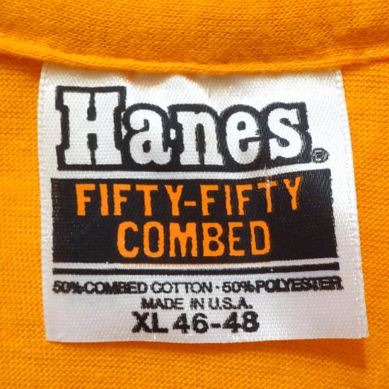 80年代 ヘインズ Hanes FIFTY-FIFTY COMBED オレンジタグ プリントTシャツ USA製 メンズM ヴィンテージ /eaa358333