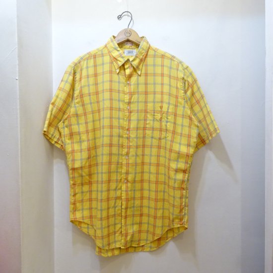 60年代製 GNAT 半袖 3点留めボタンダウン チェックシャツ|ヴィンテージ