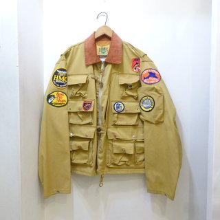 70's Ideal Brown Twill Fishing Jacket with Patch size L