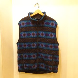 90's Black Diamond Native Pattern Fleece Vest Made in U.S.A size L