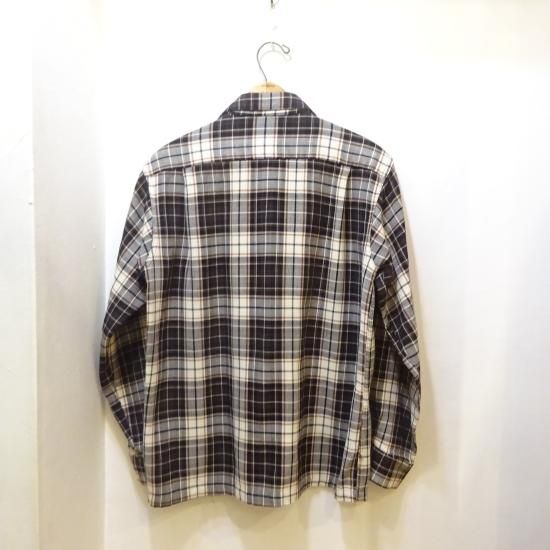 60年代製 ARROW オープンカラー ウールシャツ ブラウンチェック size M ...