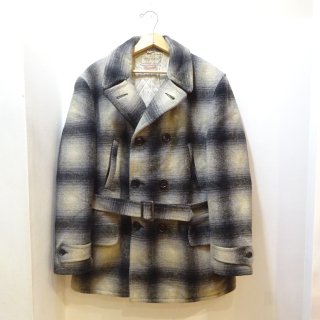 50's WINDWARD Ombre Check Double Breasted Wool Coat size 40