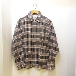 Dead Stock 50's Blocks Rayon/Cotton Open Collar B.D Shirts size S