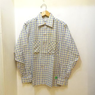 Dead Stock 60's Caswell Club Open Collar Shirts Saxe Blue size S