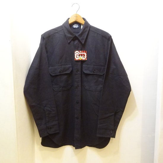 デッド 80年代製 ウールリッチ 黒シャモアクロス ワークシャツ size M