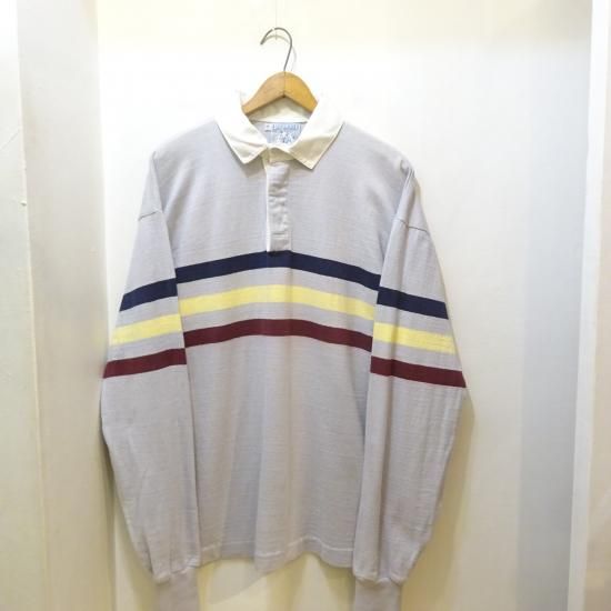 80年代製 ランズエンド コットン ラグビーシャツ size L 80年代製 ランズエンド コットン ラグビーシャツ size L