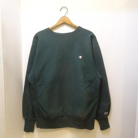 90s Champion XXL リバースウィーブ USA製 　グリーン 90年代製 チャンピオン リバースウィーブ クルーネック スウェット