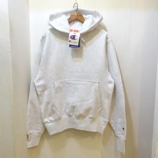 New Champion U.S.A Silver Gray Reverse Weave Sweat Parka size S (Japan L)