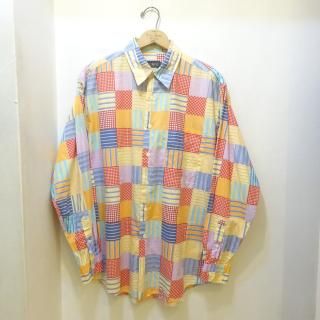 90's J.CREW Patchwork Print Broad Shirts size M