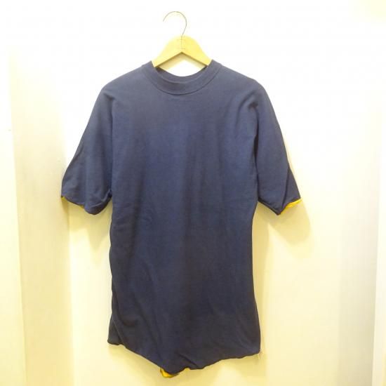 ダブルフェイス　ナス紺　ヴィンテージ 　Tシャツ　60s 【ビックサイズ】 champion】ダブルフェイス Tシャツ 茄子紺 60s 復刻 ランタグ