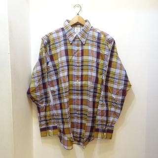 Dead Stock 60's ARROW Cotton Madras B.D Shirts size M