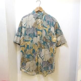 90's TANGO by MAX RAAB Safari Pattern B.D.Shirts size M