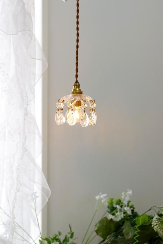 331フランスアンティーククリスタルガラスドロップミニシャンデリア