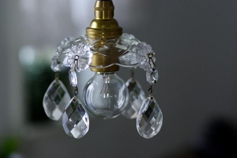 フランスアンティーククリスタルガラスミニシャンデリア