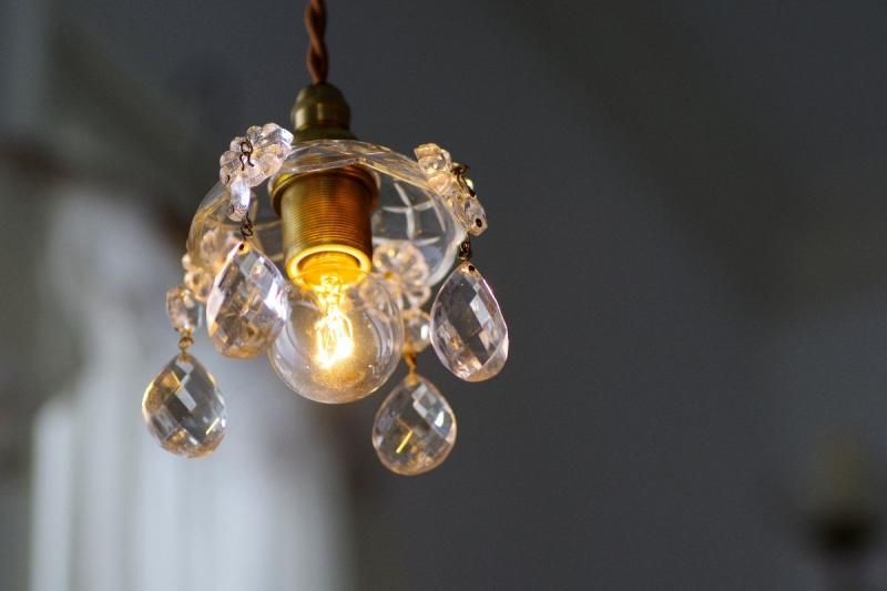 フランスアンティーククリスタルガラスミニシャンデリア