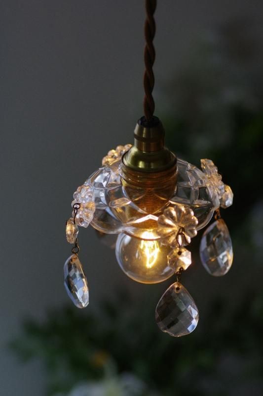 フランスアンティーククリスタルガラスミニシャンデリア