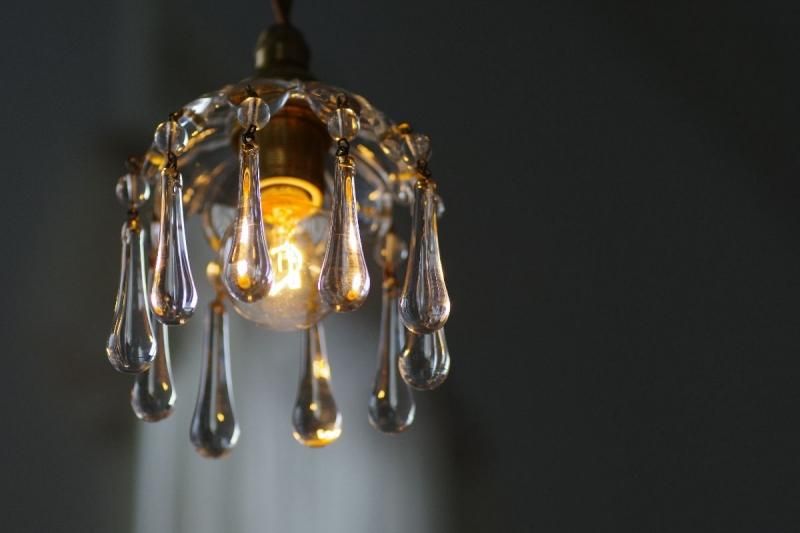 フランスアンティーク10ピン クリスタルガラスドロップミニ