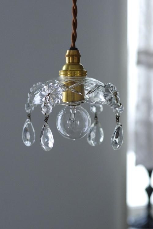 フランスアンティーク大きめお花パーツミニシャンデリアA