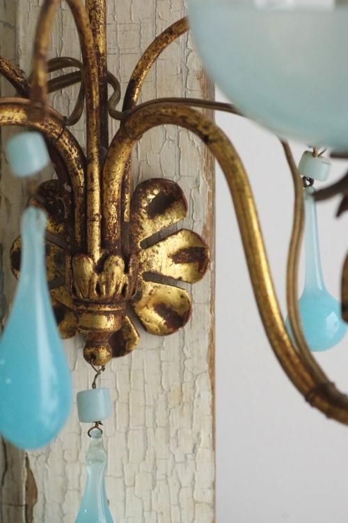 フランス アンティーク オパリンガラス ウォールランプ レア 889