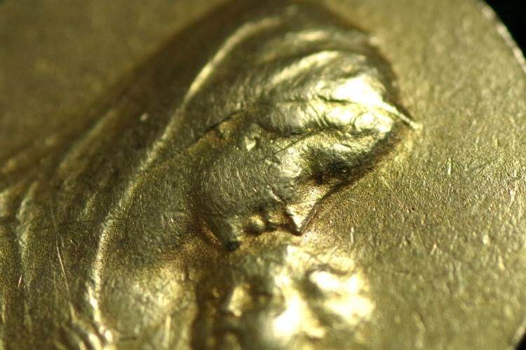 0364フランスアンティークK18ゴールド天使のメダイペンダント