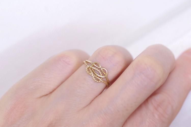イギリス K9 9金ゴールド ラヴァーズ ノット リング 9号 イギリス K9 9金ゴールド ラヴァーズ ノット リング 9号