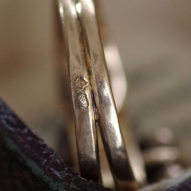 0663レア！フランスアンティークK18ゴールドペルピニャンガーネット