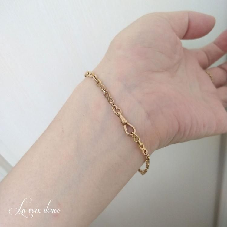 0828フランスアンティークK18ゴールド金細工チェーン