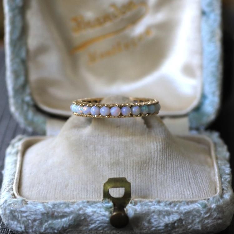 ★【英国アンティーク】K14 ガーネット オパール 8.5号 指輪 ☆【英国アンティーク】K14 ガーネット オパール 8.5号 指輪 SV