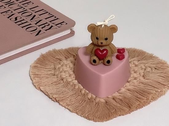 キュートくまちゃん♡アロマストーン ピンクリボン