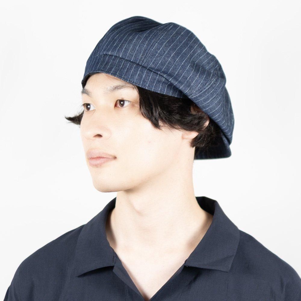 帽子 メンズ ハンチング デニムハンチング WIGENS 春夏 縦縞