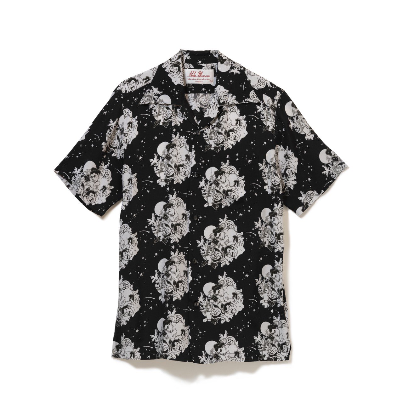 “Aloha Blossom × 千代の富士”  キン肉マン コラボレーション 半袖ハワイアンシャツ（BLACK）