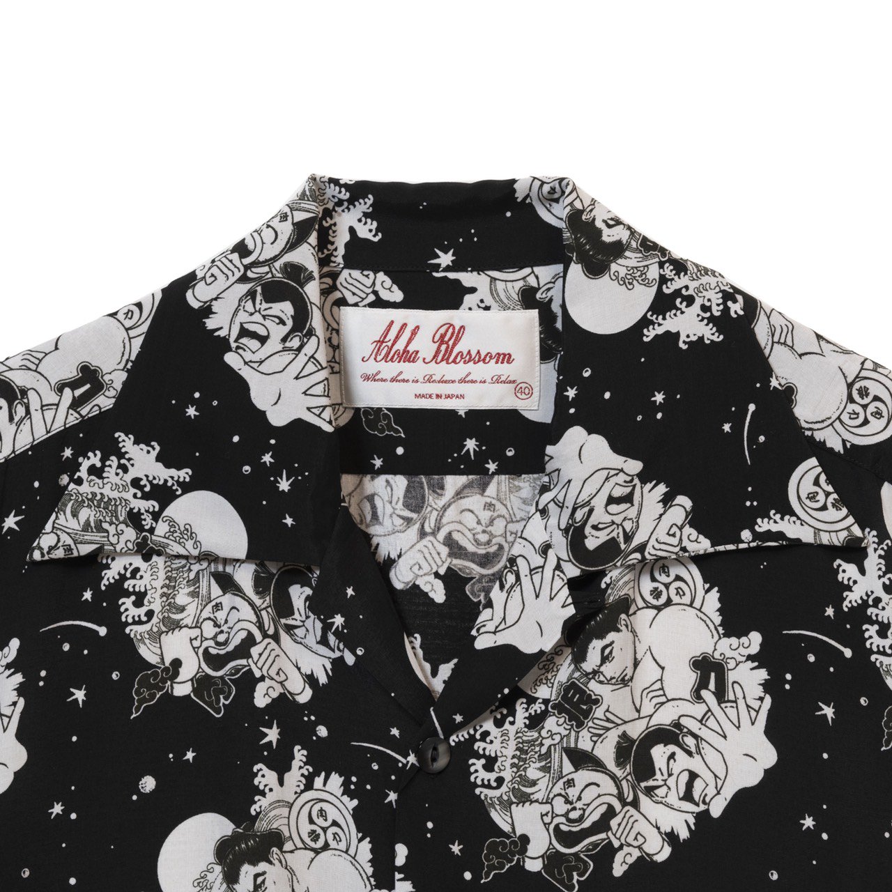 “Aloha Blossom × 千代の富士” キン肉マン コラボレーション 長袖ハワイアンシャツ（BLACK） - 千代の富士オンラインショップ