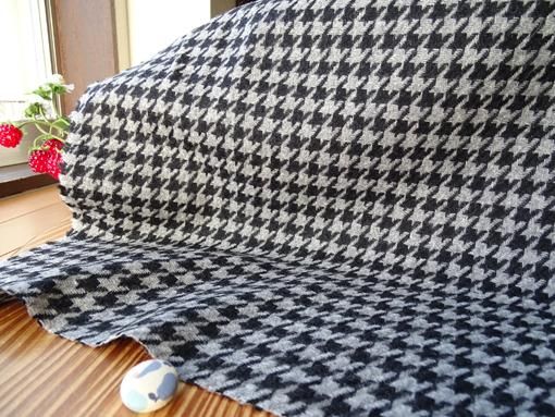 千鳥格子の柔らかウール・グレー＆ブラック - ダブルガーゼやリネン