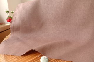 W巾リネン100％10番ワッシャーキャンバス・モカ茶
