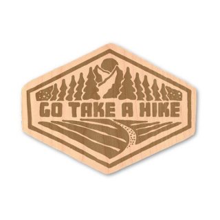TRYL WOOD STICKER(ウッドステッカー) Take a Hike 木材を使用した自然素材のステッカー