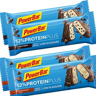 PowerBar パワーバー 52%プロテインプラス  4本セット(チョコレートナッツ×2、クッキー＆クリーム×2)