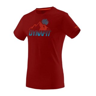 DYNAFIT ディナフィット Transalper Graphic T-Shirt Men RedSynthwave メンズ ドライ 半袖シャツ