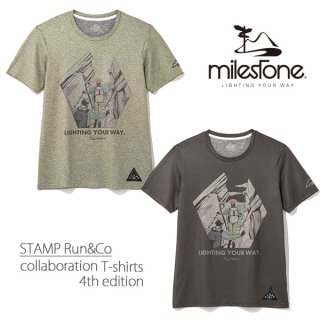 milestoneSTAMP RUN  CO.(ޥ륹ȡߥץ󥢥ɥ) collaboration T-shirts 󥺡ǥ ȾµT