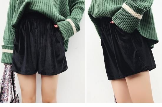 ベロア ショートパンツ レディース 冬 Bringhappiness