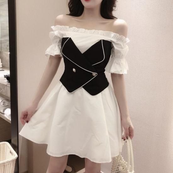 ワンピース シャツワンピース ブラウス モノトーン ビスチェ フリル 大人可愛い ガーリー ミニワンピース フェミニン オフショルダー 春夏 Bringhappiness ワンピース シャツワンピース ブラウス モノトーン ビスチェ フリル 大人可愛い ガーリー ミニワンピース フェミニン オフショルダー 春夏 Bringhappiness