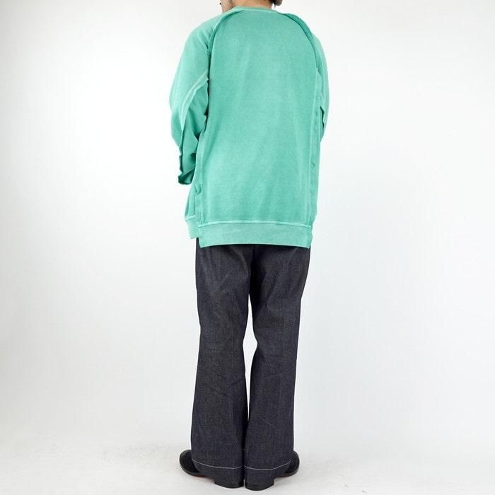 BLAMINK トロピカルデザイン スウェット 38 WELLDER（ウェルダー）Garmenmt Dyed Combination Crew Neck