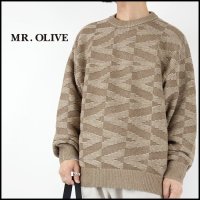 MR.OLIVE/ミスターオリーブ<br>7G GEOMETRIC JACQUARD RELAX SWEATER/ジオメトリックジャガードリラックスセーター