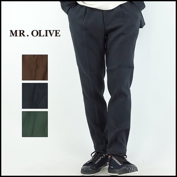 【セットアップ】MR.OLIVE ジャケット　テーパードパンツ　レトロロゴ刻印入りの水牛ボタンを使用