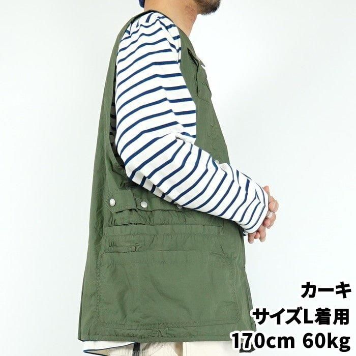 GARAGE GREEN WORKS 黒の多機能ベスト garage green warksTOOLS BAG TYPEWRITER ベスト | nakota