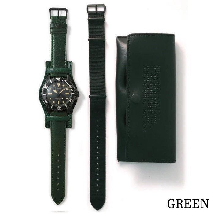 VAGUE WATCH CO. クラシックレザーベルト時計 VAGUE WATCH CO./ヴァーグウォッチカンパニー BLK SUB with GUIDI