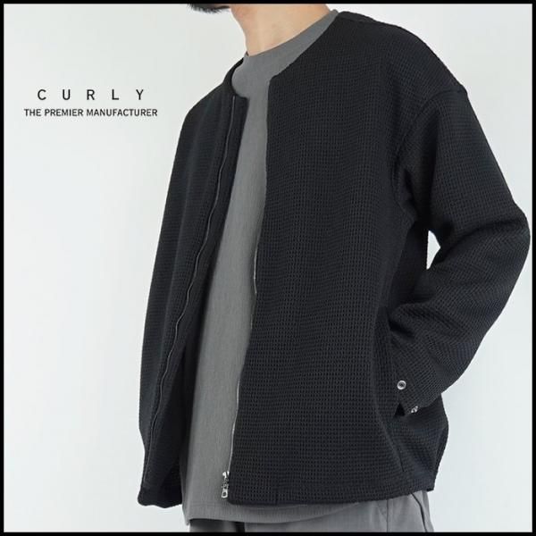 CURLY　HONEYCOMB KNIT ZIP-UP CARDIGAN CURLY/カーリー HONEYCOMB KNIT ZIP-UP CARDIGAN/ハニカムニットジップ