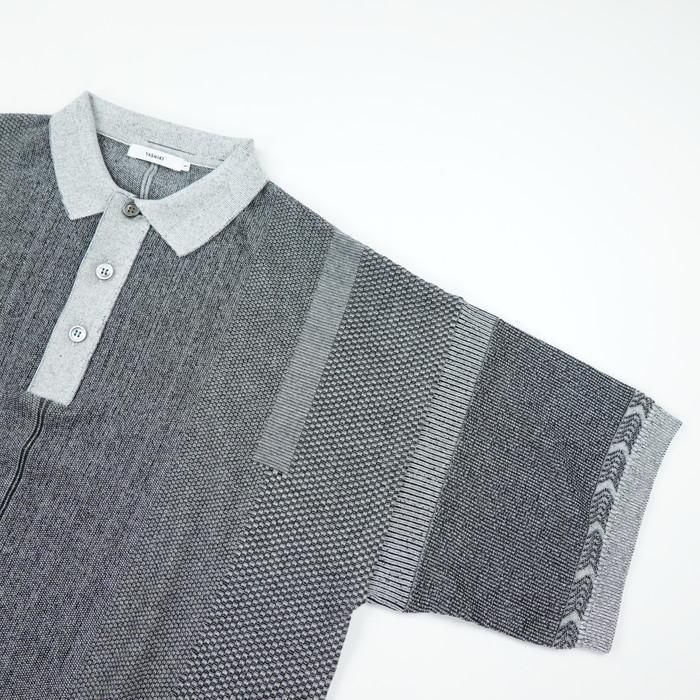YASHIKI - 【ラスト1点】【25SS】Umiiro Knit Polo(NAVY) | Salty