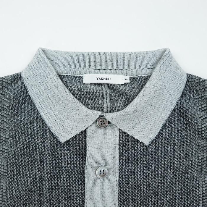 Yasuiki 25SS Umiiro ニットポロ BLUE サイズ1 YASHIKI / Umiiro Knit Polo(BLUE) | ウミイロニットポロ(ブルー
