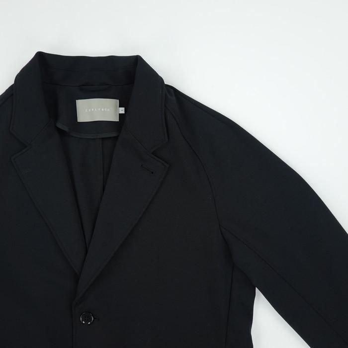 curly カーリー 3ボタンジャケット ブラック CURLY/カーリー THERMO RAGLAN-SLEEVE JACKET/サーモラグラン